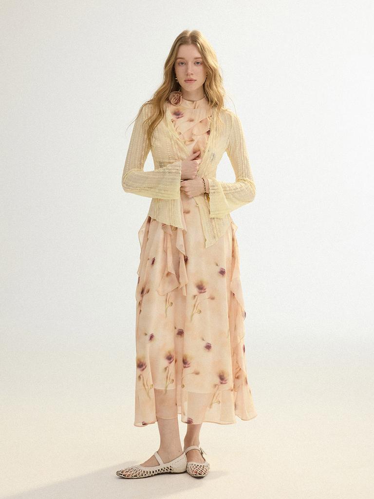 Sinseuden Nuage Ruffle Long Dress