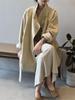 Women's British Style Retro Trench Coat with Stand-Up Collar - Tie Waist, Mid-Length, Petite Fit, Loose Outerwear for Spring & Autumn.