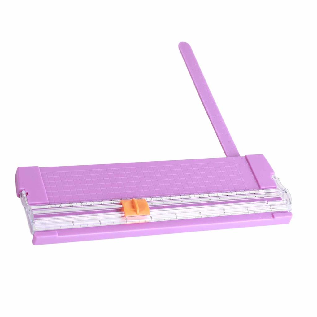 Paper Cutter Small Mini Folding Clear Scale Burrs Free Carbon Steel Cutting Scrapbook Paper Trimmer Purple