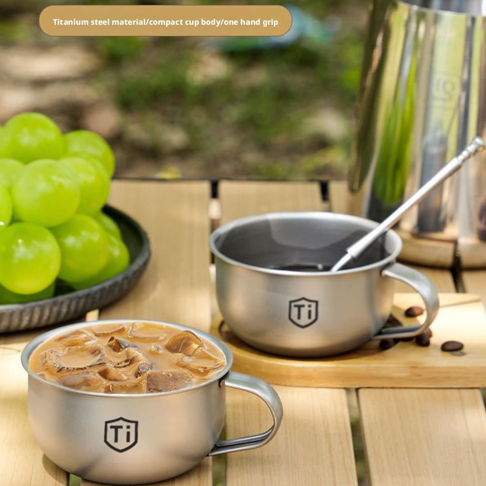 New MINI Camping Water Cup Titanium Alloy Portable Tea Coffee Cup Outdoor Kitchen Equipment Mountaineering Cups 80/220ml