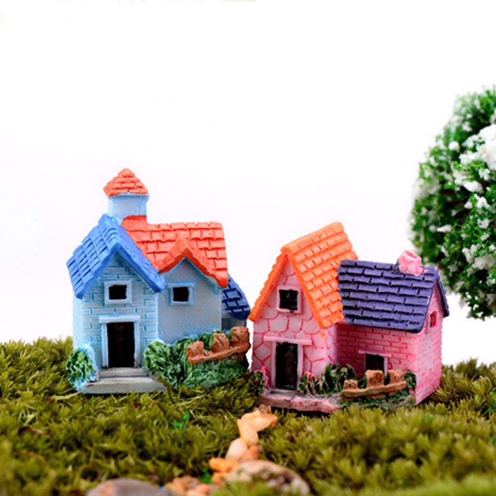 Mini Castle Small House Fairy Garden Miniatures Terrarium Figurines DIY Crafts Figure Moss Ornament Micro Landscape Decor