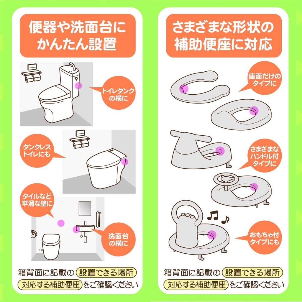 GREEN LIFE In Crumy Auxiliary Toilet Seat Easy To Antibacterial Stylish [Made Japan] Hook, Apply, Specification, Monotone, HBF-01