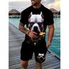 The 2025 Summer New Men's Set Features Street Casual Fashion Sportiness Softness Breathability and 3D Printing