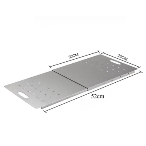 Expandable Over-the-Sink Cutting Board, Stainless Steel, Dish Drainer Rack, Kitchen Board, Tabletop Cutting Board, Dish Drainer with Drain Holes, Larg