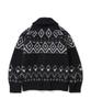 Knitted Bulky Wool Diamond Zip-Up Black