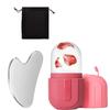Ice Face Roller & Stainless Steel Gua Sha Tool Set, Facial Massager Ice Roller Skin Care Tool Beauty Set Lifting Contouring Tool