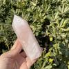 Natural Carved Pink Quartz Rose Crystal Point for Reiki Healing