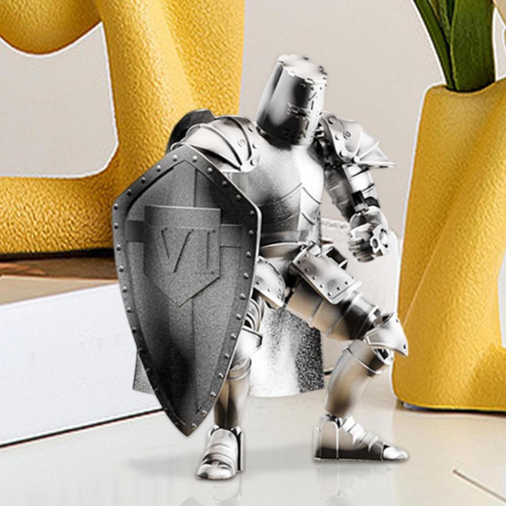 Action Figure Multi-Jointed Multi-Jointed Medieval Knight Full Body Model Flexible Statue Movable Figurine with 360 Degree