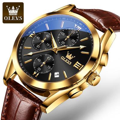 2872 Con confezione regalo Orologio cronografo sportivo a tre lancette a sei lancette Orologio da uomo con calendario impermeabile