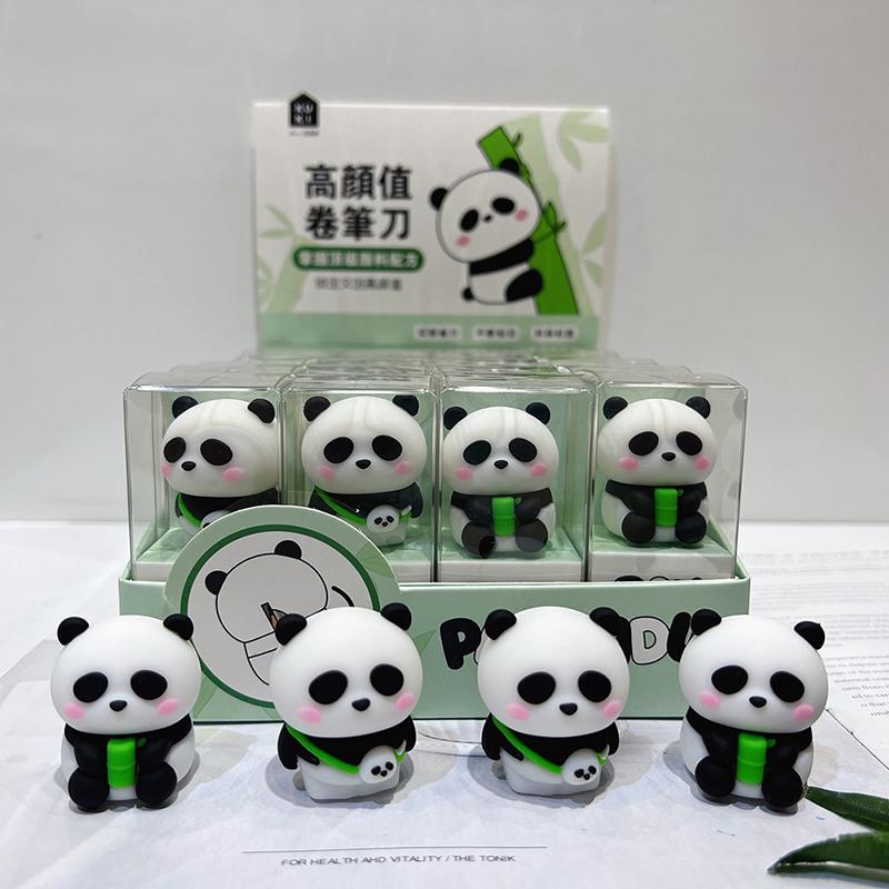 Temperamatite Panda Carino Cancelleria Silicone Foro Singolo Cutter Manuale per Matite