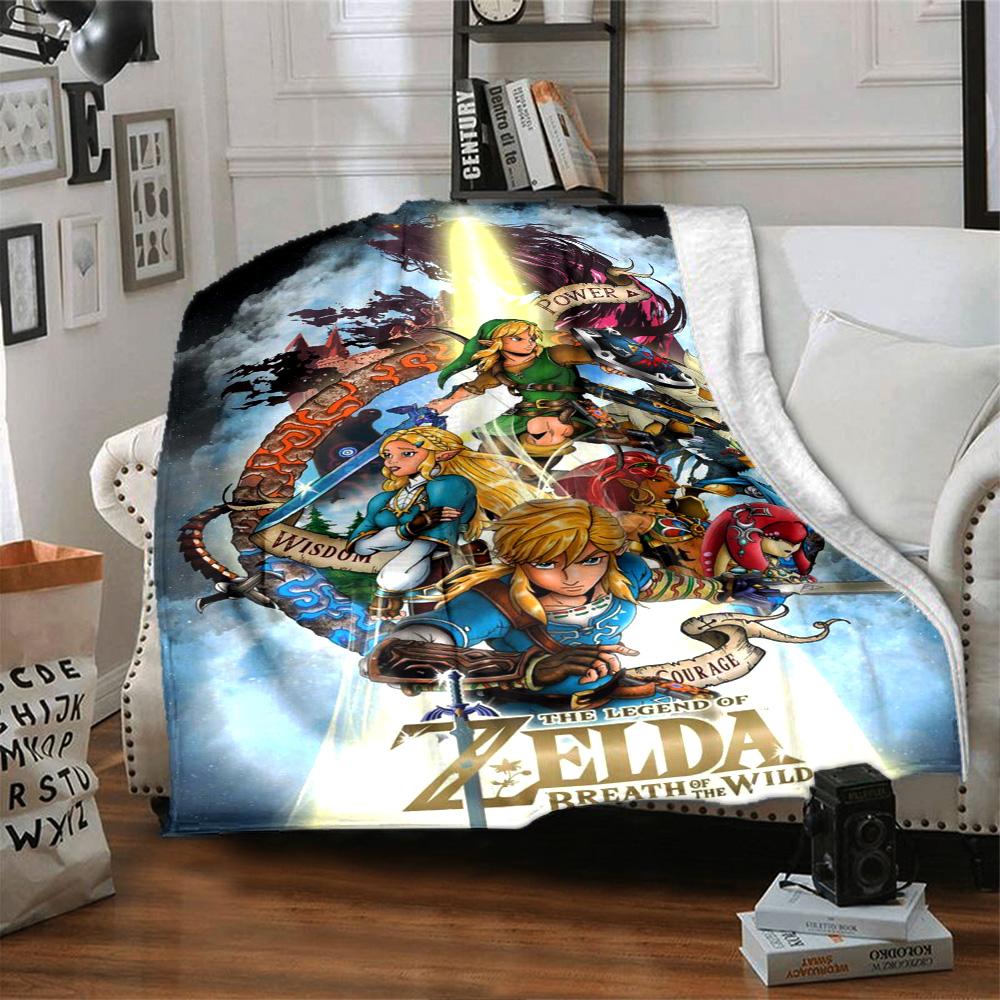 Legend Zelda Print Flannel Blanket High Quality Warm Comfortable Cover for All Seasons Perfect for Gifts Home Decor