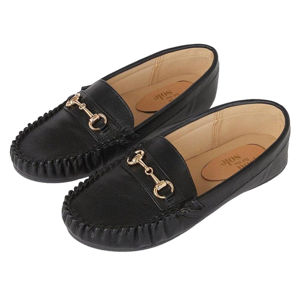 Good For The Sole Womens/Ladies Nina Snaffle Detail Wide Loafers