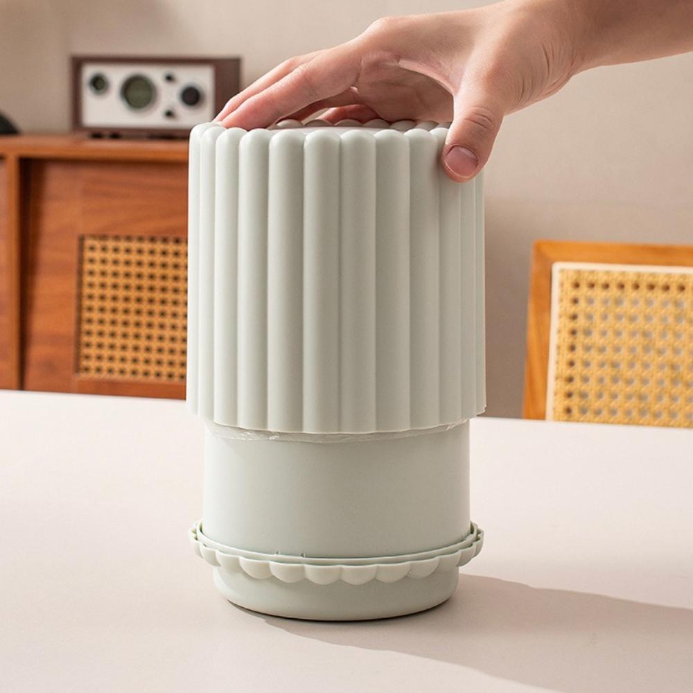 Press-type Wastebasket Household Large Opening Press Open Lid Trash Bin Office Desk Trash Can Desktop Storage Cleaning Trash Can