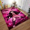 "Anime Girl with Pink Eyes and Dress on Stylish Carpet Design" Suitable for use as an anti-slip for living room bedroom sofas