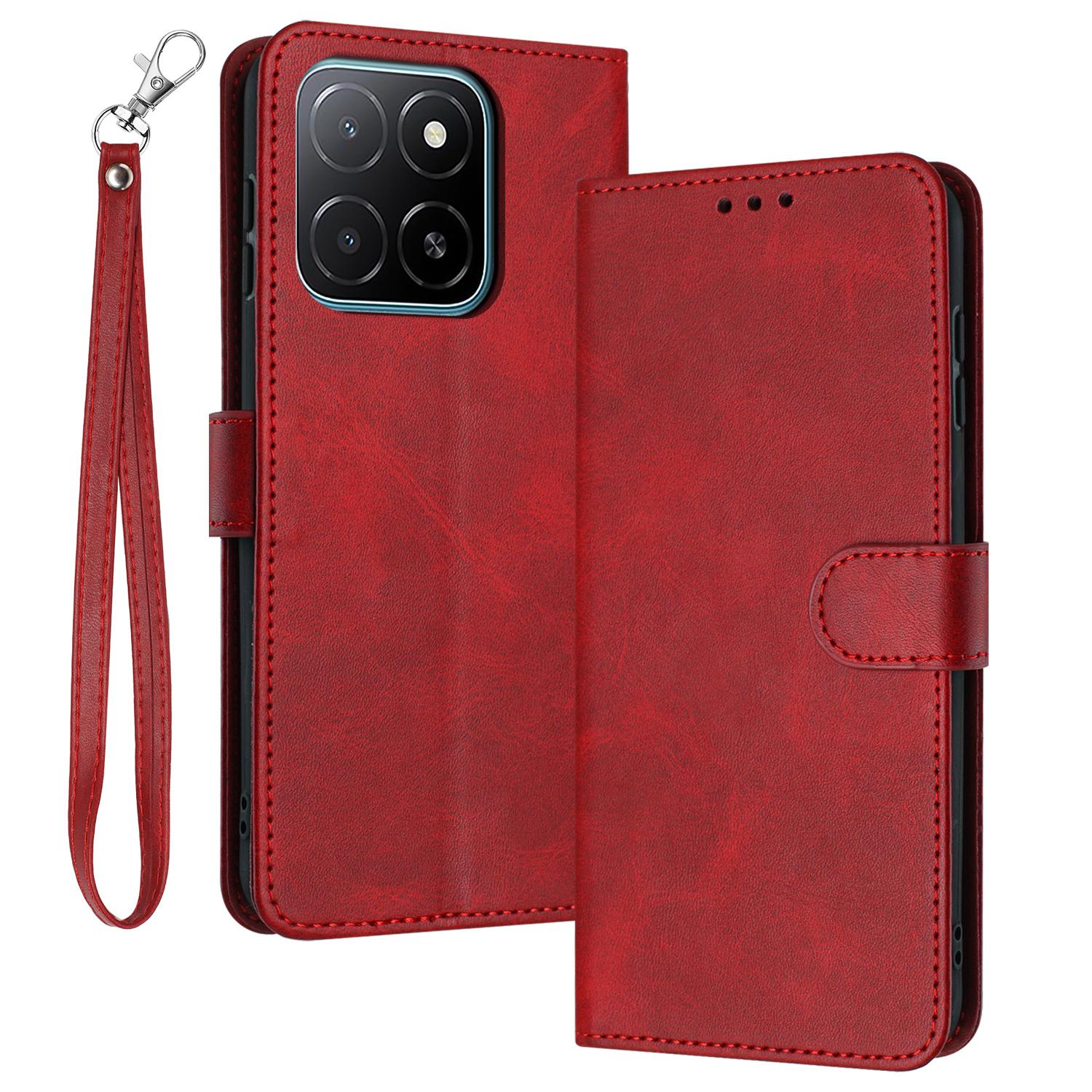 

Чехол-книжка с подставкой из ПУ-кожи для Honor X5b/X5b Plus, чехол-кошелек на телефон, текстура телячьей кожи A