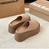 Thick Bottom Heightening Lazy Boken Slippers Women's 2025 Summer New Korean Version Fashion Casual Bag Head Half Slippers Outer Wear