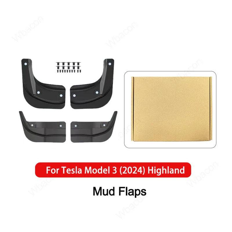 Soft Mud Flaps For Tesla Model Y 3 Highland Accessories TPE Mudguards Original Design Fender Anti-Snow Anti-Sand Guard Protector