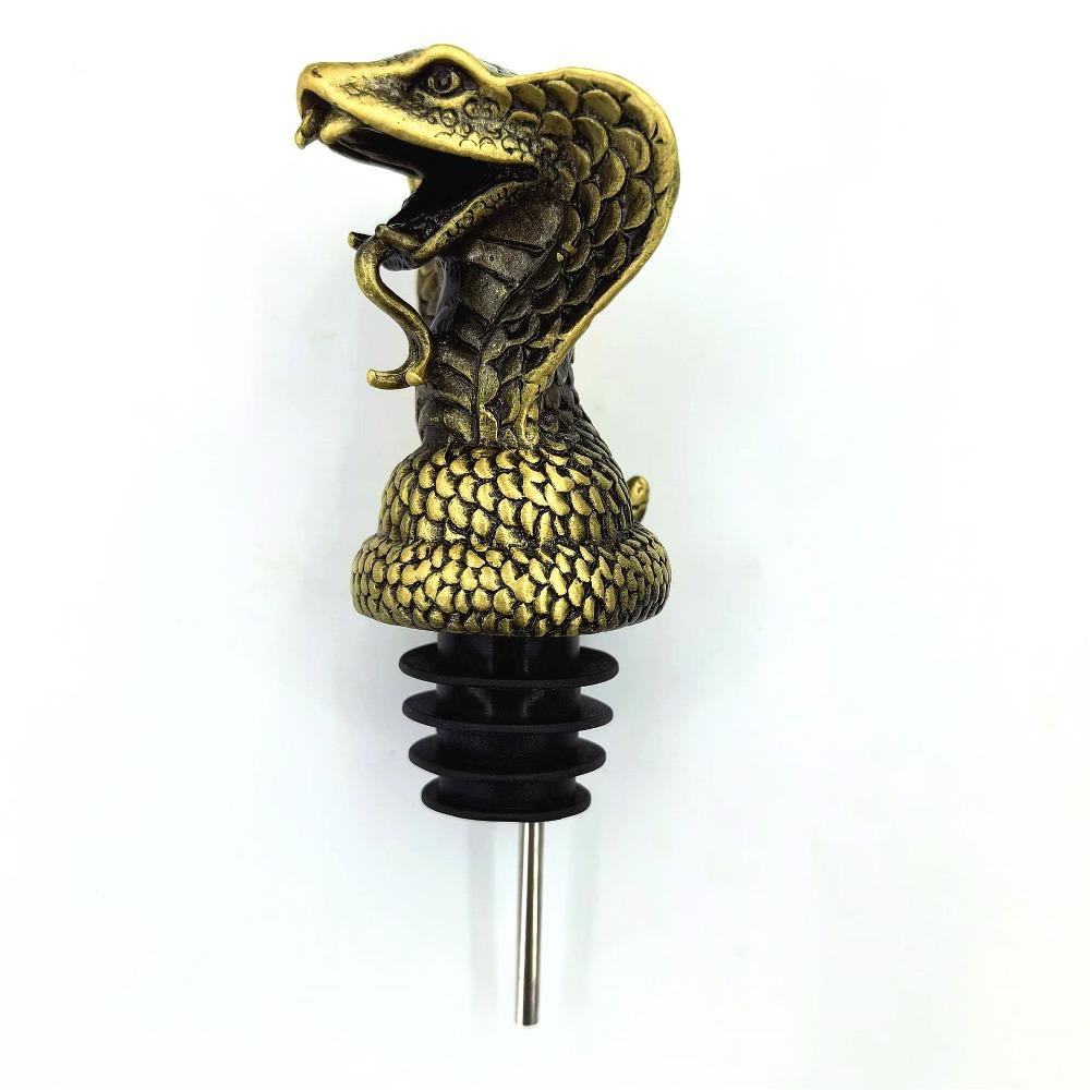 Zinc Alloy Wine Pourer Ornament Wine Aerators Unique Snake Bottle Stoppers  for Kitchen Accessories