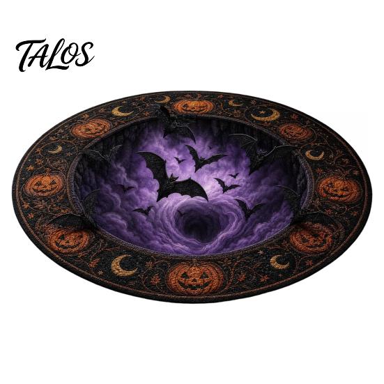 Scary Home Decor Rug Halloween 3D Visual Rug, Creepy Depth Round Area Floor Washable Non-slip Mat for Living Room Bedroom Non Slip Door