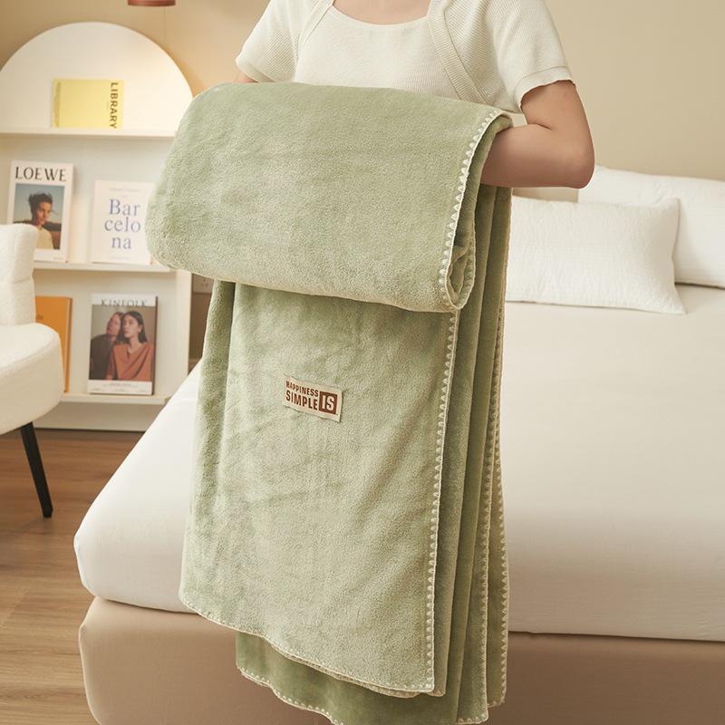 Thick Milk Fleece Flannel Shawl - Spring/Fall Air-Conditioning or Nap Blanket