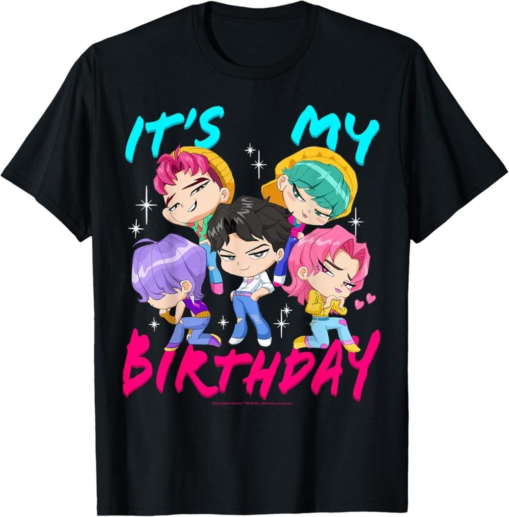 Kpop Demon Hunters It's My Birthday Saja Boys Group Shot T-Shirt