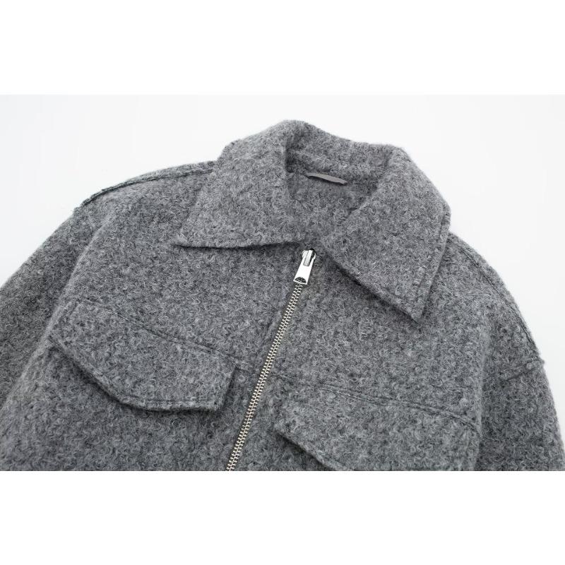 Autumn Women's Plus Size Street Fashion Soft Tweed Short Jacket Coat