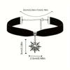Retro Bohemian Sliver Color Sun Pendant Necklace Black Velvet Choker for Women Gothic Punk Halloween Party Jewelry Accessories
