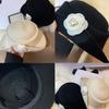 Woolen Hepburn Style Topper Hat Flat-top Women Jazz Hat Elegant Black Felt Hat  Church
