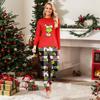 Matching Family Printed Neck Long Sleeve and Long Pants Loungewear Set