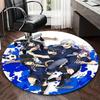 1 Stück Anime-Design Fußballmannschaft Runder Teppich - Bürostuhlmatte, Rutschfester Teppich für Heimdekoration, Wohnzimmer
