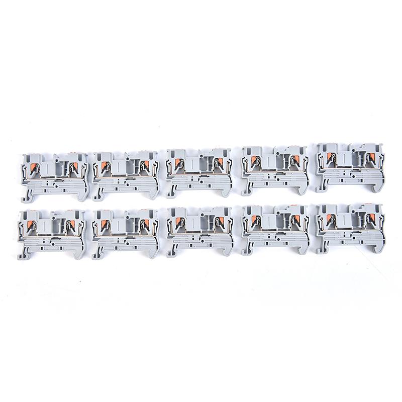 10ks Din Rail koncové bloky Pt-2.5 Push In Spring Bezšroubové