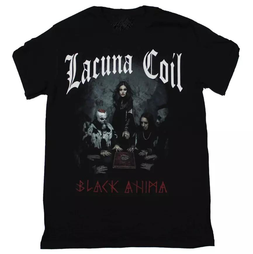 Lacuna Coil Группа Тур Тяжелый Хлопок Черная Унисекс Футболка Топы Футболка L