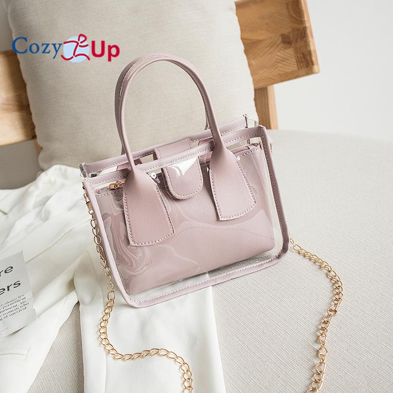 Cozy Up Transparente Mão Bun Mãe Bolsa Verão Bolsa Feminina