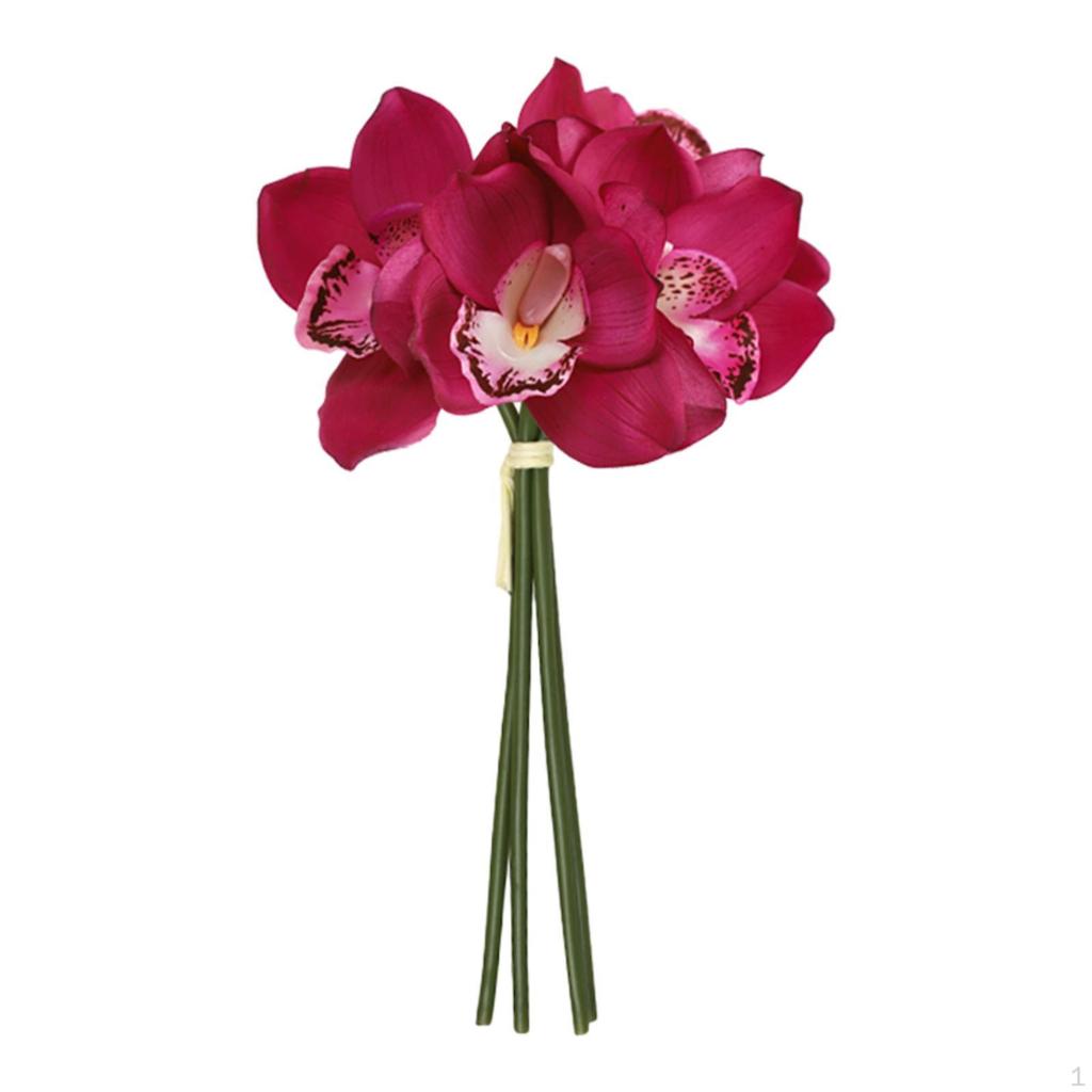 Artificial Cymbidium Orchid Moisturizing Realistic Decor Long Stem for Home Wedding Her Wife