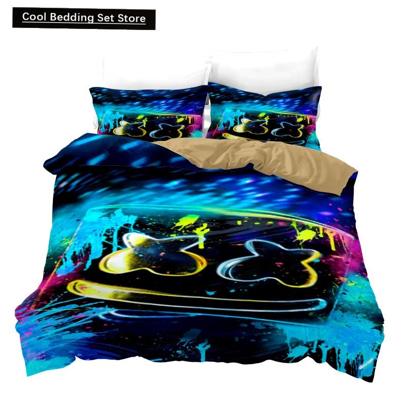 Neues 3-teiliges einseitig bedrucktes Serien-DJ-Digitaldruck-Bettbezug-Bettwäscheset Bequemes atmungsaktives Laken Bettdecke Bettset
