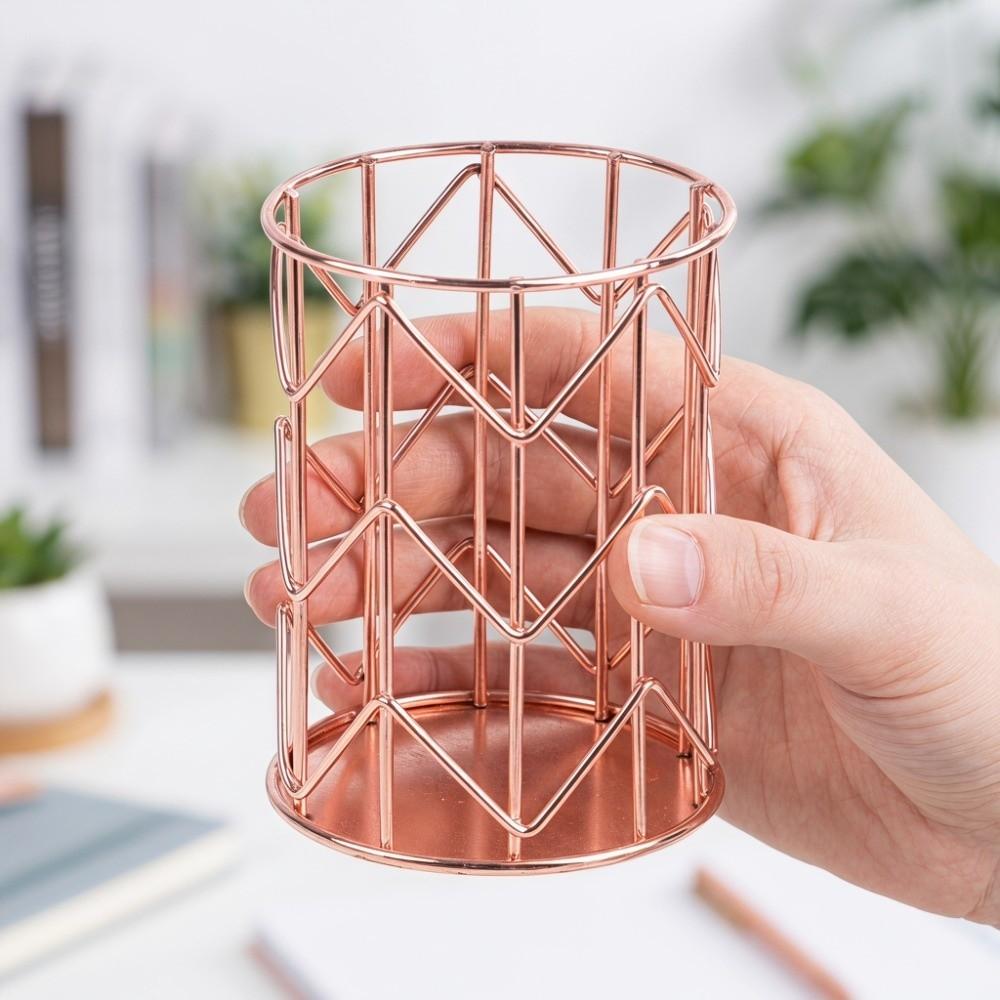 Metal Multifunctional Desktop Organizer Basket Student Desk Pencil Storage Container