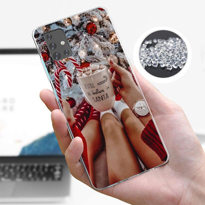 Winter Coffee Christmas Cover Phone Case For Samsung Galaxy A12 A22 A32 A52 A72 A02S Phone Case Note 20 Ultra 10 S10 Plus A51 A7