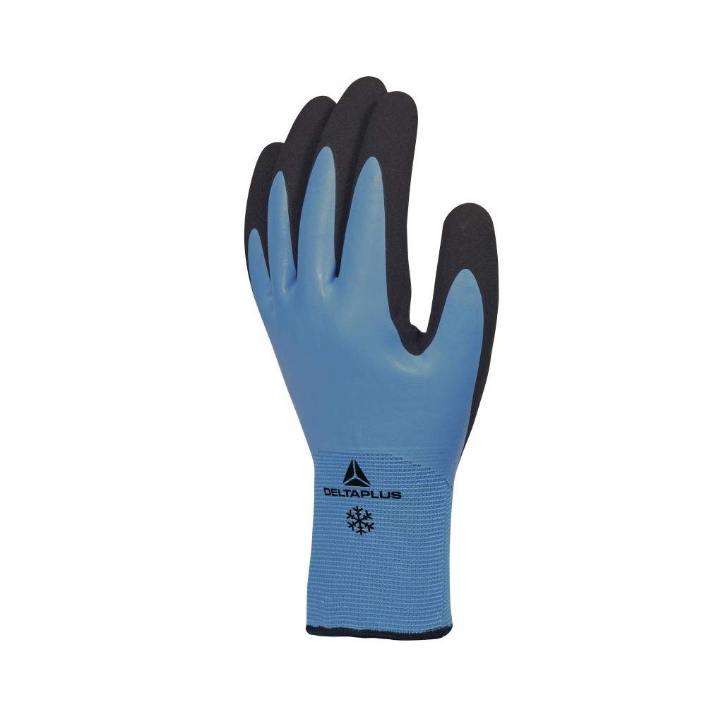 Delta Plus THRYM VV736 Gloves Weather Weather Acrylic Brushed Lining with Nitrile High Thermal Abrasion XL 79626 Waterproof, Non-Slip (Cold Model),