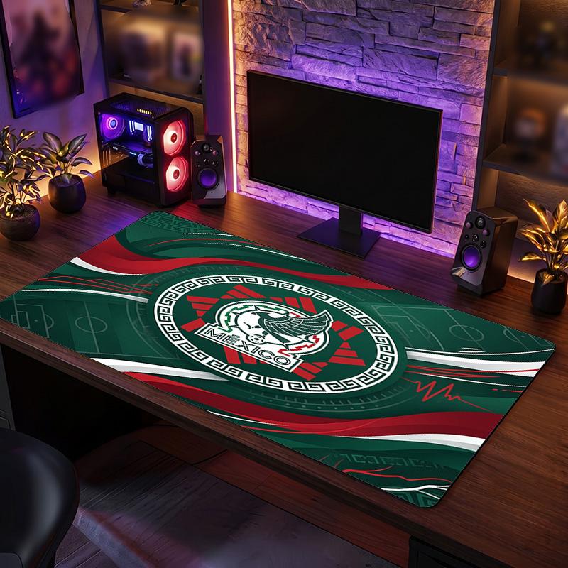 Mexico footbal Crest Mouse Pad, Extended Non Slip Rubber Desk Mat for Gaming Office Laptop Fan Gift