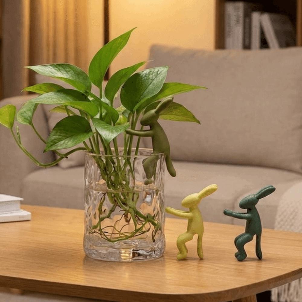3PCS Plastic Rabbit Shaped Plant Propagation Buddy Decorative Plant Cutting Holder  Vase Plant Decor