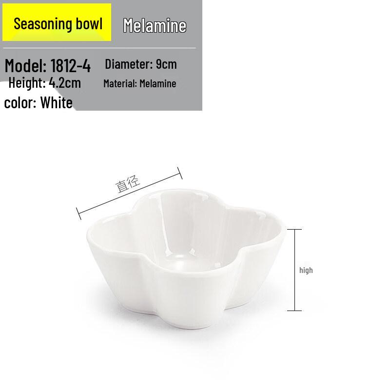 Chinese Melamine Round Three-Compartment Flavor Dish Set