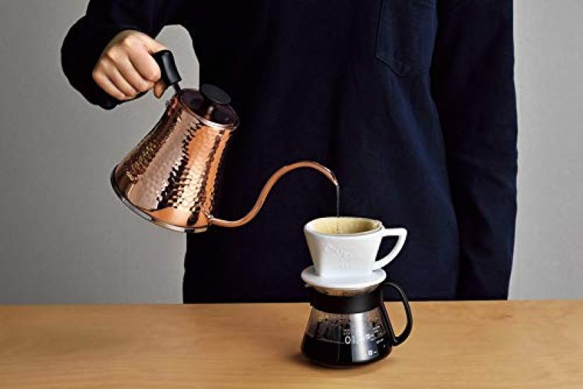 Asahi CNE315 Copper Hammered Coffee Server Induction Compatible Kettle, 0.8L,