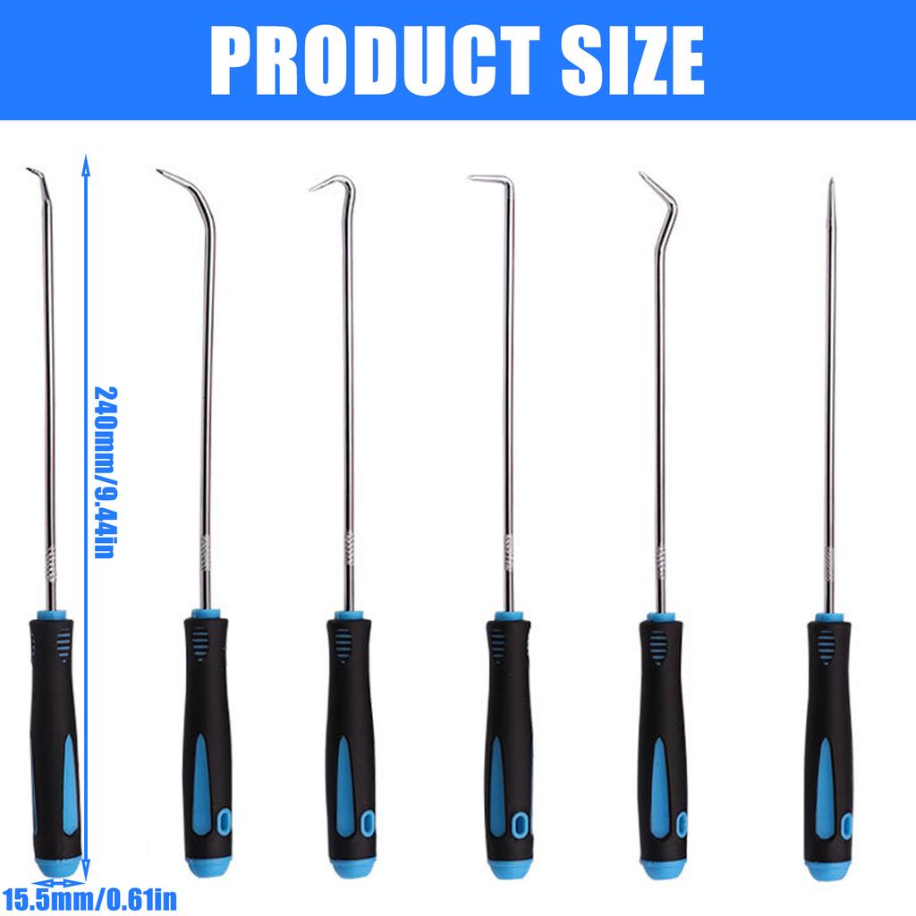 6Pcs Auto Vehicle Removal Pick Hook Set Car Oil Seal Screwdrivers Set Gasket Puller Remover O Ring Seal Disassembly Tool