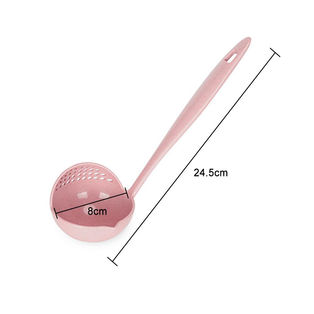 Silicone world 2 in 1 Soup Spoon Long Handle Kitchen Home Strainer Cooking Colander Kitchen Scoop Plastic Tableware Colander