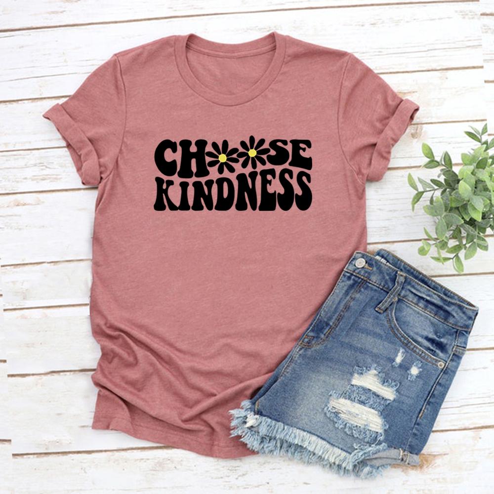 Teacher TShirt Choose Kindness Shirt Back To School Tee Women Short Sleeve Tshirts Casual Graphic T Shirts Gift for Teacher