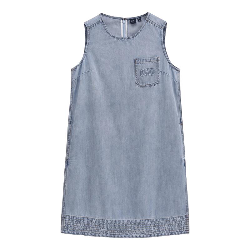 GAP Women s Logo Cotton Lyocell Blend Straight Denim Dress 165/88A