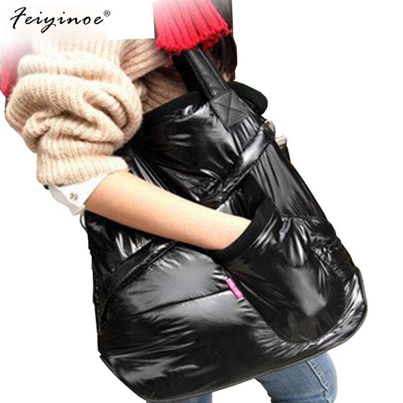 

Cotton Fashion Women Handbag Women Shoulder Bag Warm Handbags Winter Bag Top-handle Bags Solid Bag Interior Slot Pocket чёрный