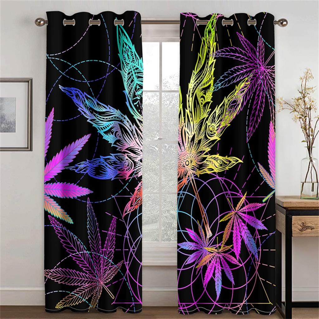 2 Panel Rotating Color Innovative Curtains Visual Impact Applicable Living Room Bedroom Kitchen Balcony Window Decoration