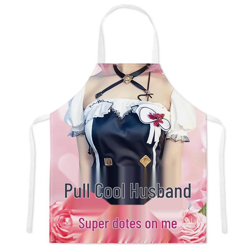 Creative Funny Couple Cooking Apron - Stain-Proof Sleeveless Waistband Coverall
