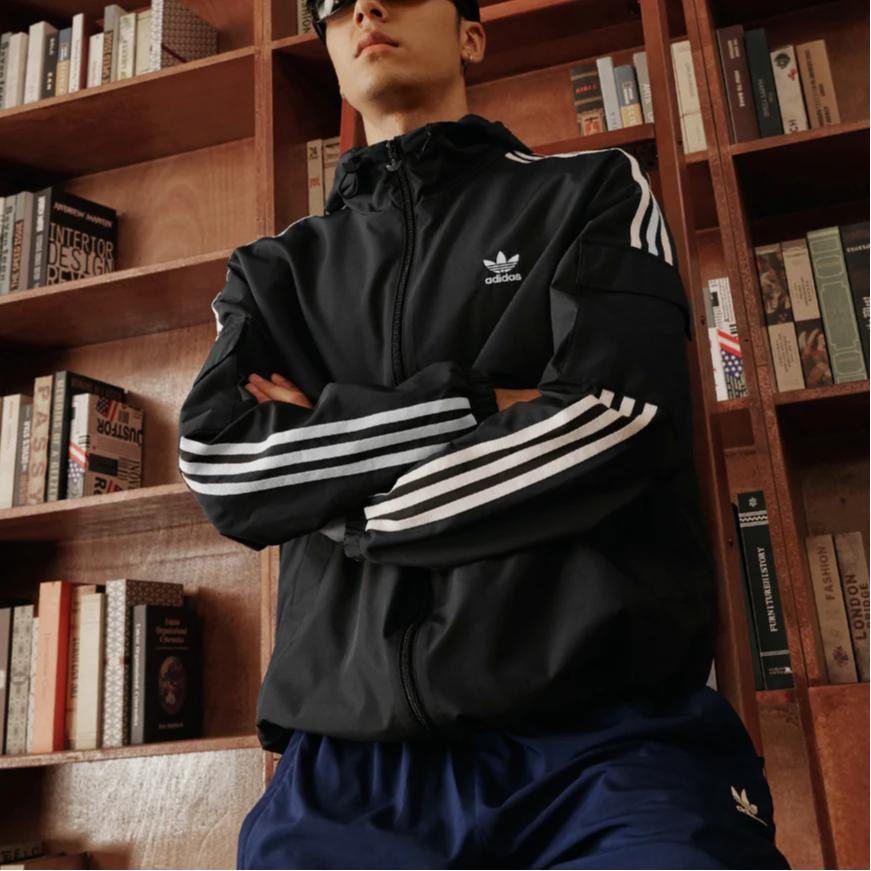 Adidas Originals Stag Track Casual Minimalist Versatile Hooded Jacket Unisex Jackets Black KB1945